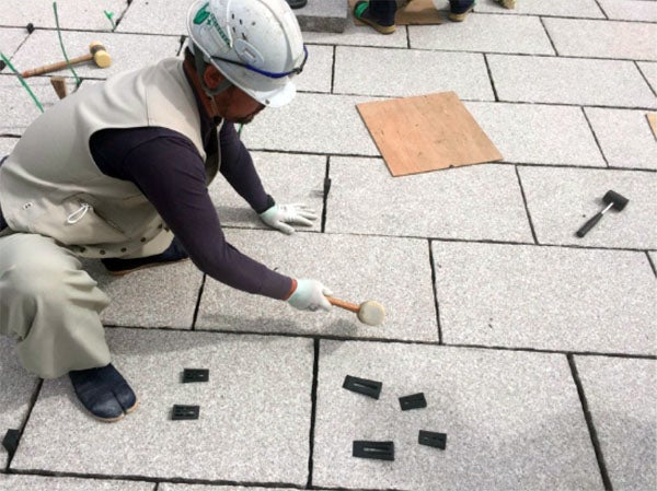 QT工法の平板敷戻し