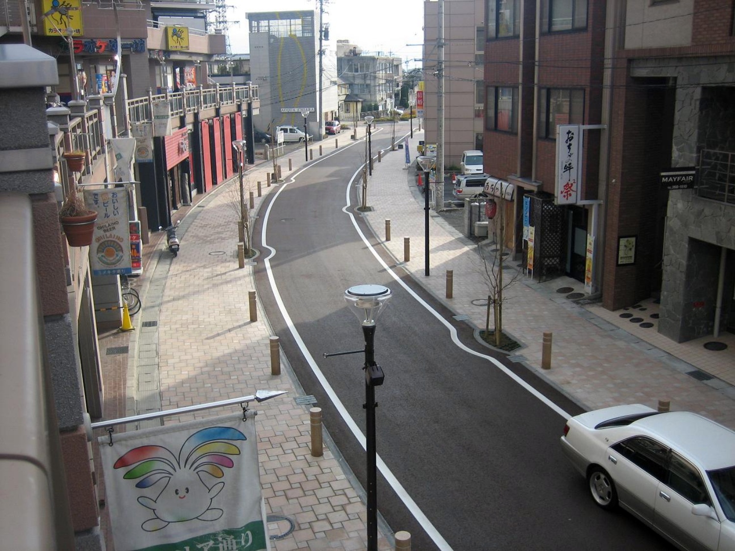 長野県長野市ユメリア通りの石工事