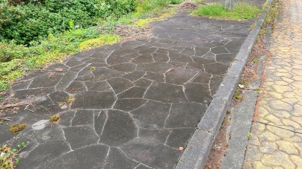 白馬村の鉄平石乱張り