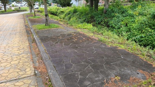 白馬村の鉄平石乱張り