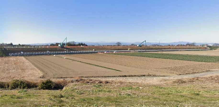 福川堤防強化工事 施工中の状況