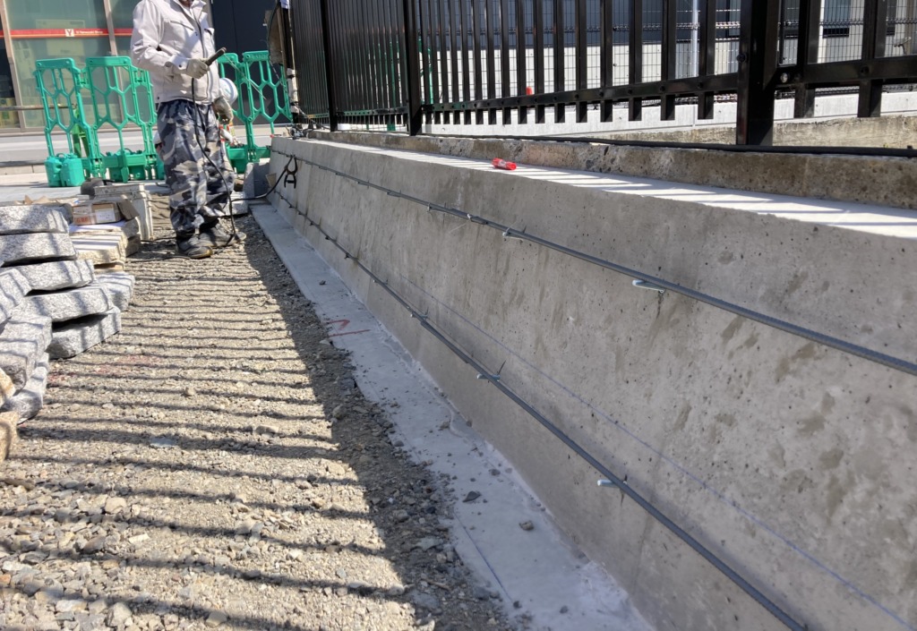 石積み工法ラックストーンで施工した御影石の石積み