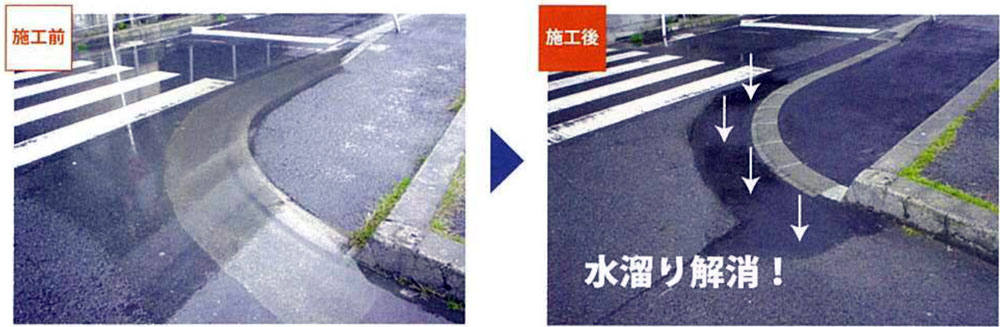 小型水路内蔵歩車道境界ブロック　ライン導水ブロック